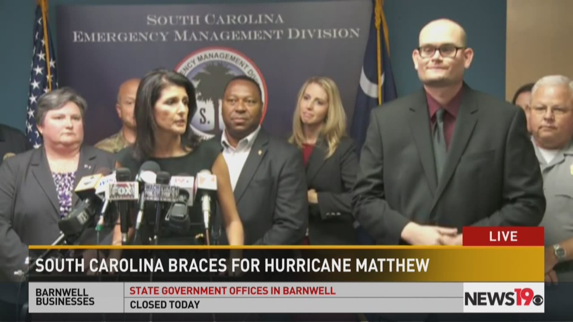 Gov. Haley's Wednesday update on the response by the state to the threat of Hurricane Matthew.