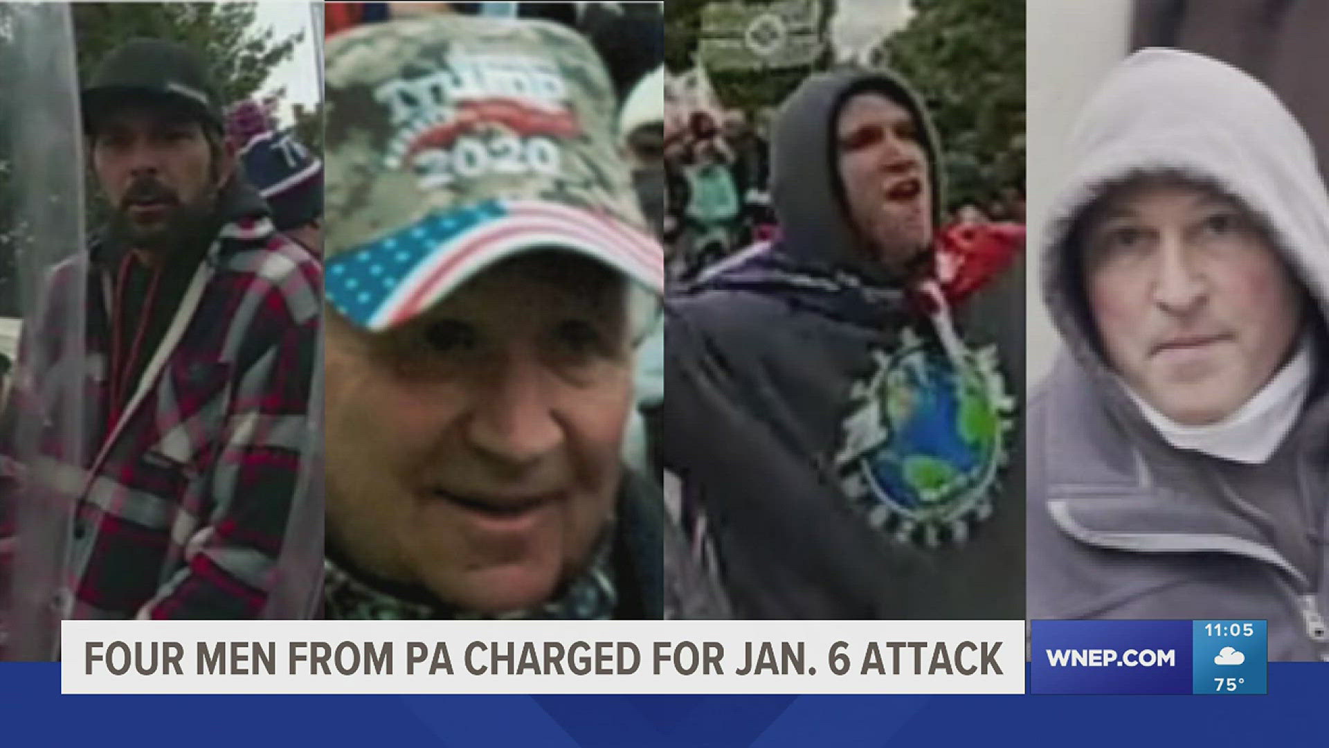 Three men from Saylorsburg and one from Pen Argyl have been charged in connection with the violent protests at the Capitol on January 6, 2021.