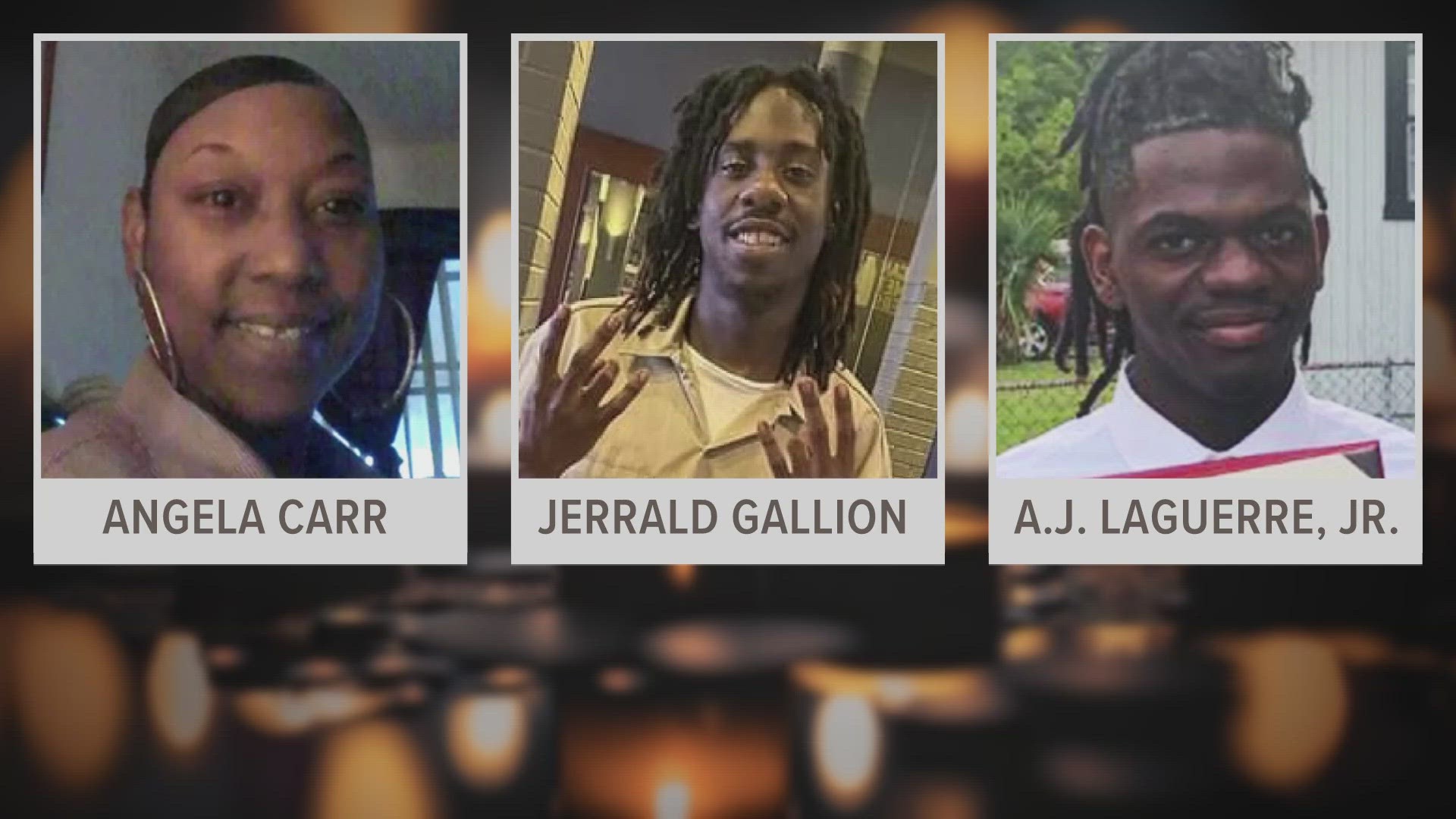 The three lives taken Saturday included 52-year-old Angela Carr, 19-year-old Anotl Joseph Laguerre Jr., and 29-year-old Jerrald De'Shaun Gallion.
