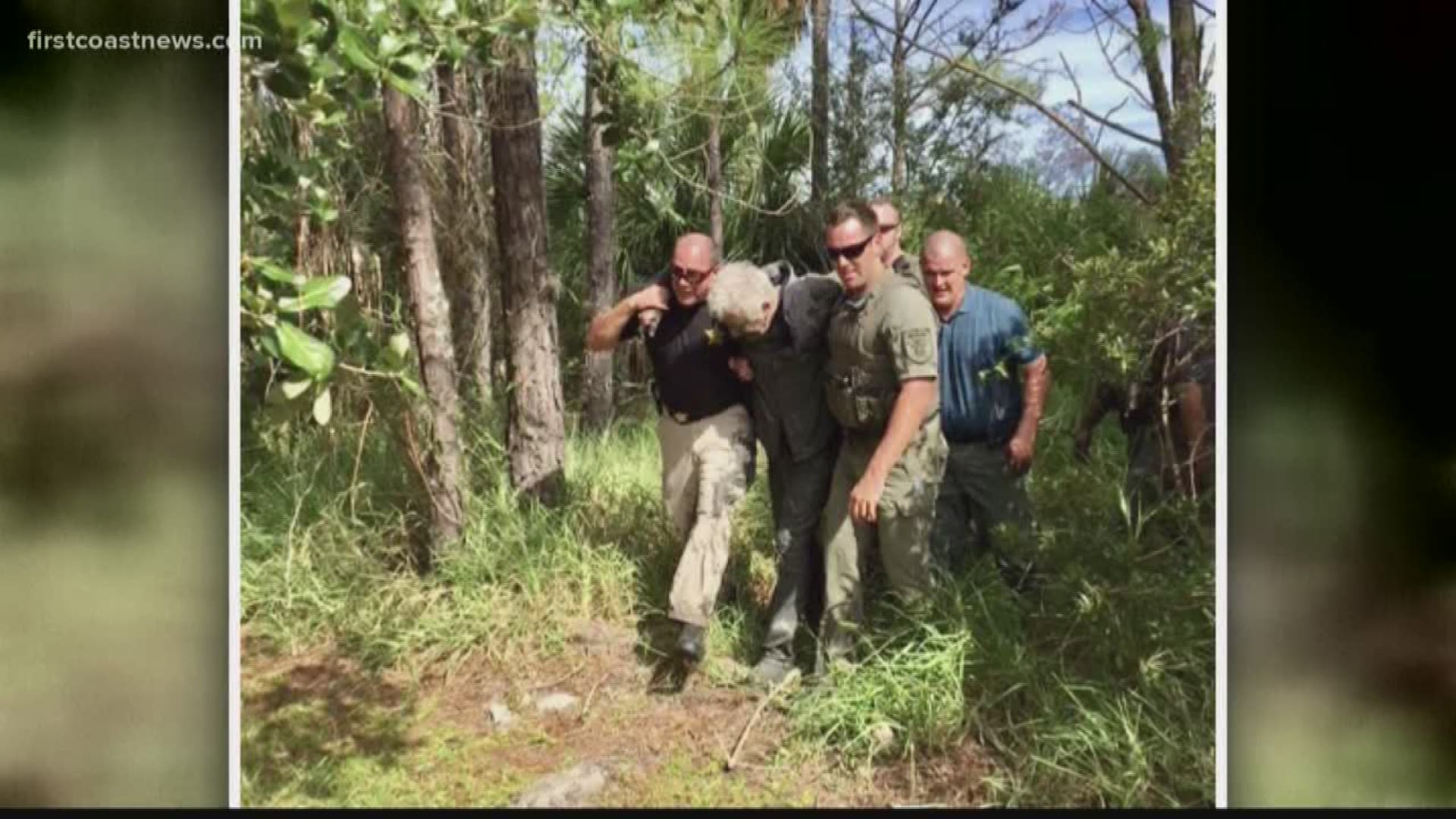Authorities said he was covered from head to toe in mud.