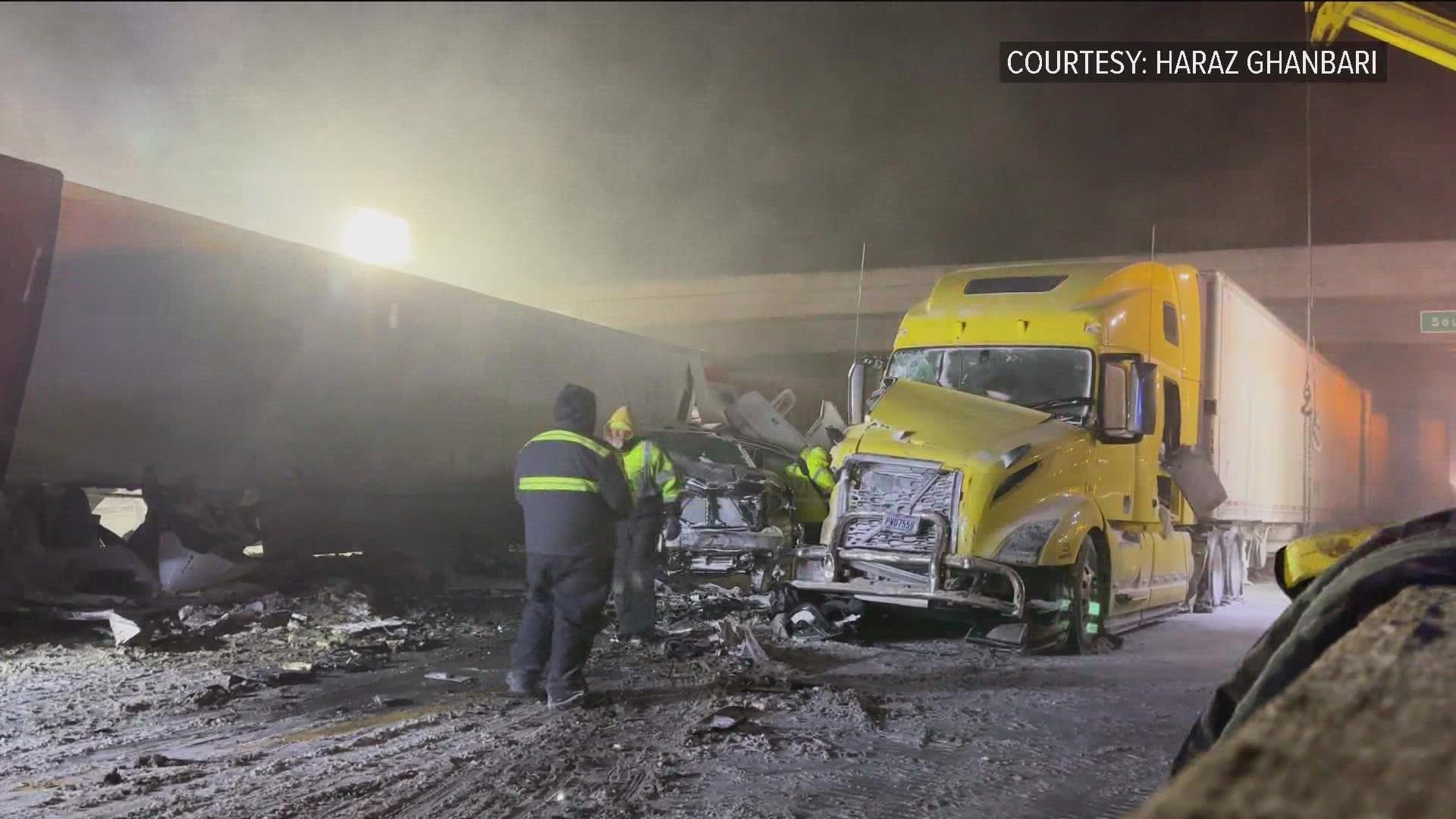 Traffic is backed up, diverted due to a crash involving over 45 vehicles Friday afternoon on I-80 in Sandusky and Erie County. Fatalities, injuries reported by OSHP.