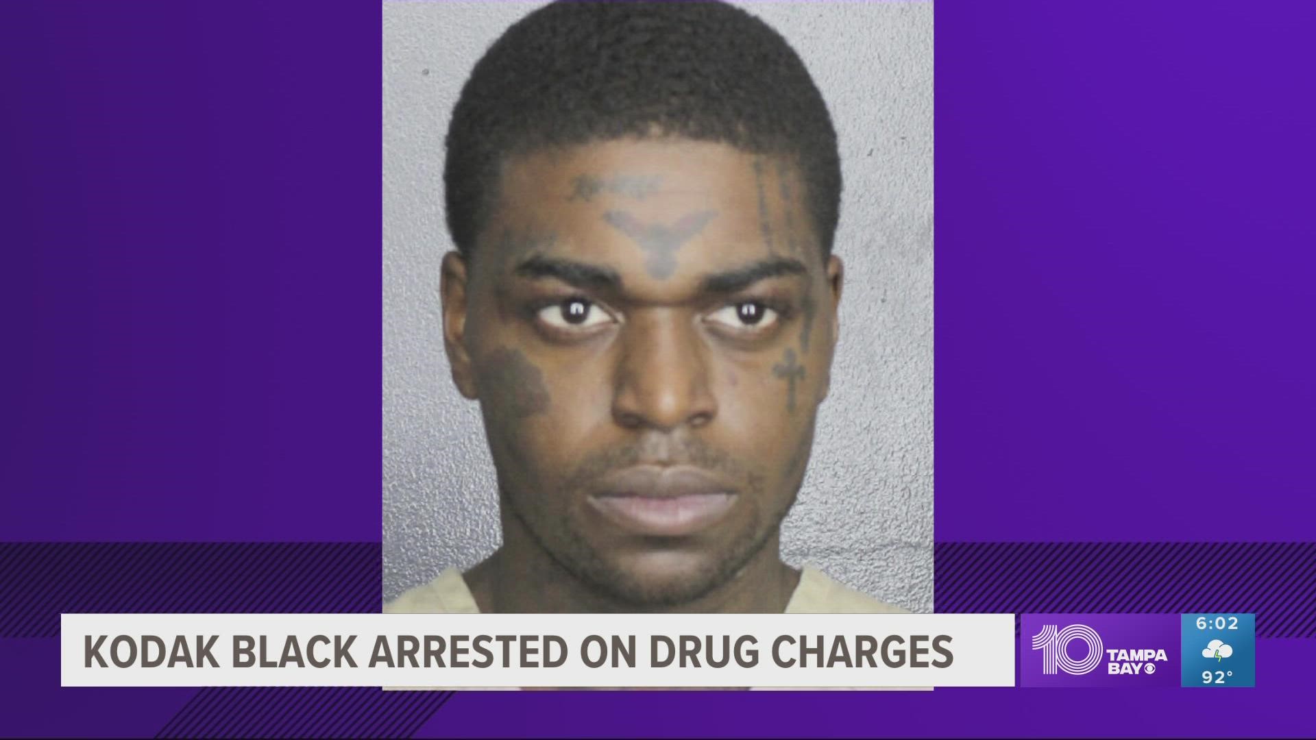Rapper Kodak Black arrested on drug charges in Florida | wfmynews2.com