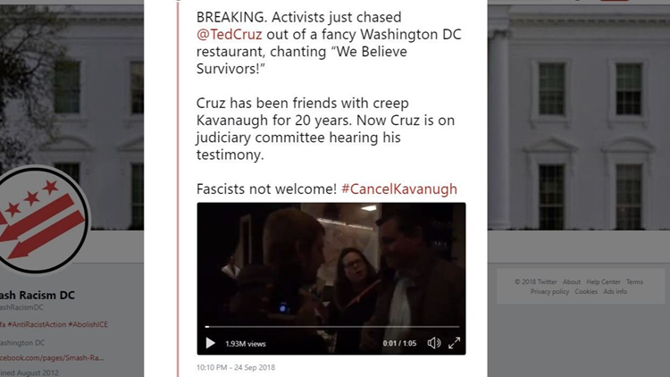 Ted Cruz chased out of DC restaurant by Kavanaugh protesters chanting 'we believe survivors'