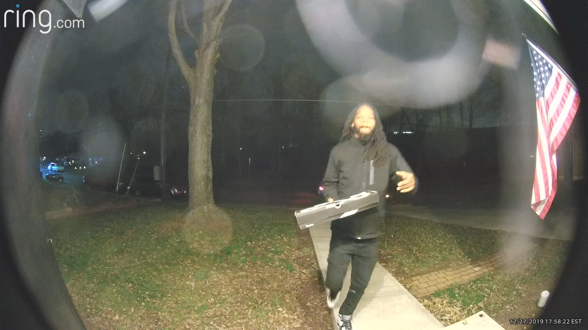 A DoorDash delivery man was caught on video stealing packages from a home in Alexadria, Virginia. Credit: Ken Prol