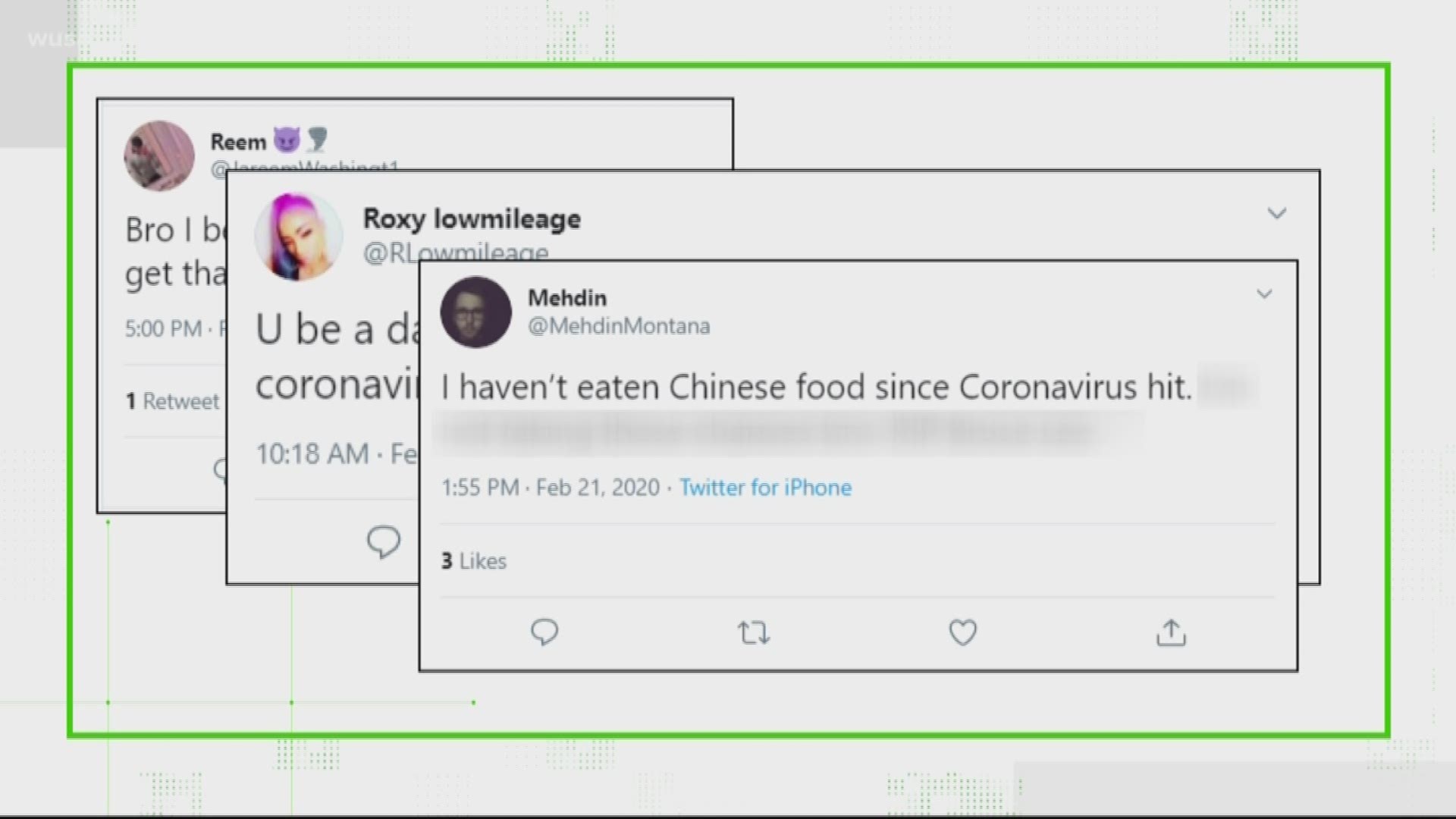 It's a rumor that's been circulating on social media. The only problem is that it's completely wrong. You can't get the virus by eating Chinese food.