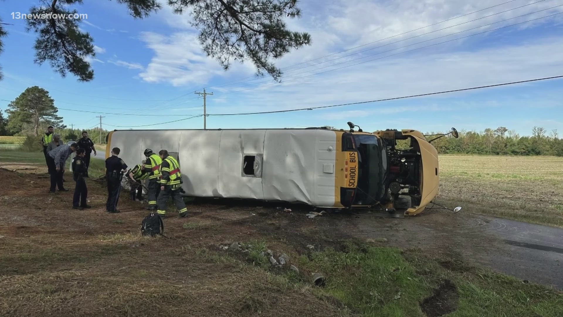 School bus overturns in Suffolk | wfmynews2.com