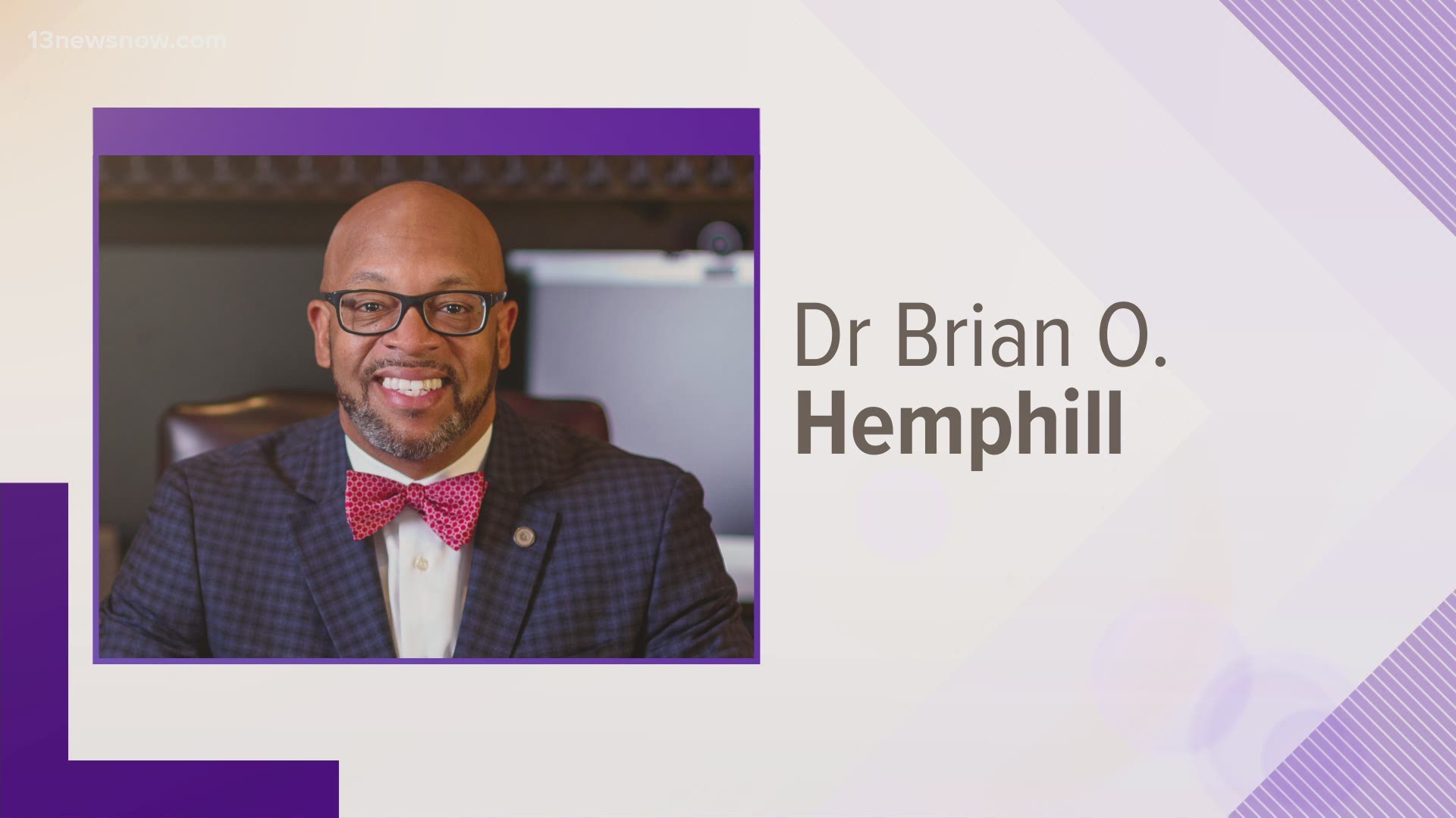 Dr. Brian Hemphill will serve as ODU's ninth president and the school's very first African-American president. He'll take over this summer.