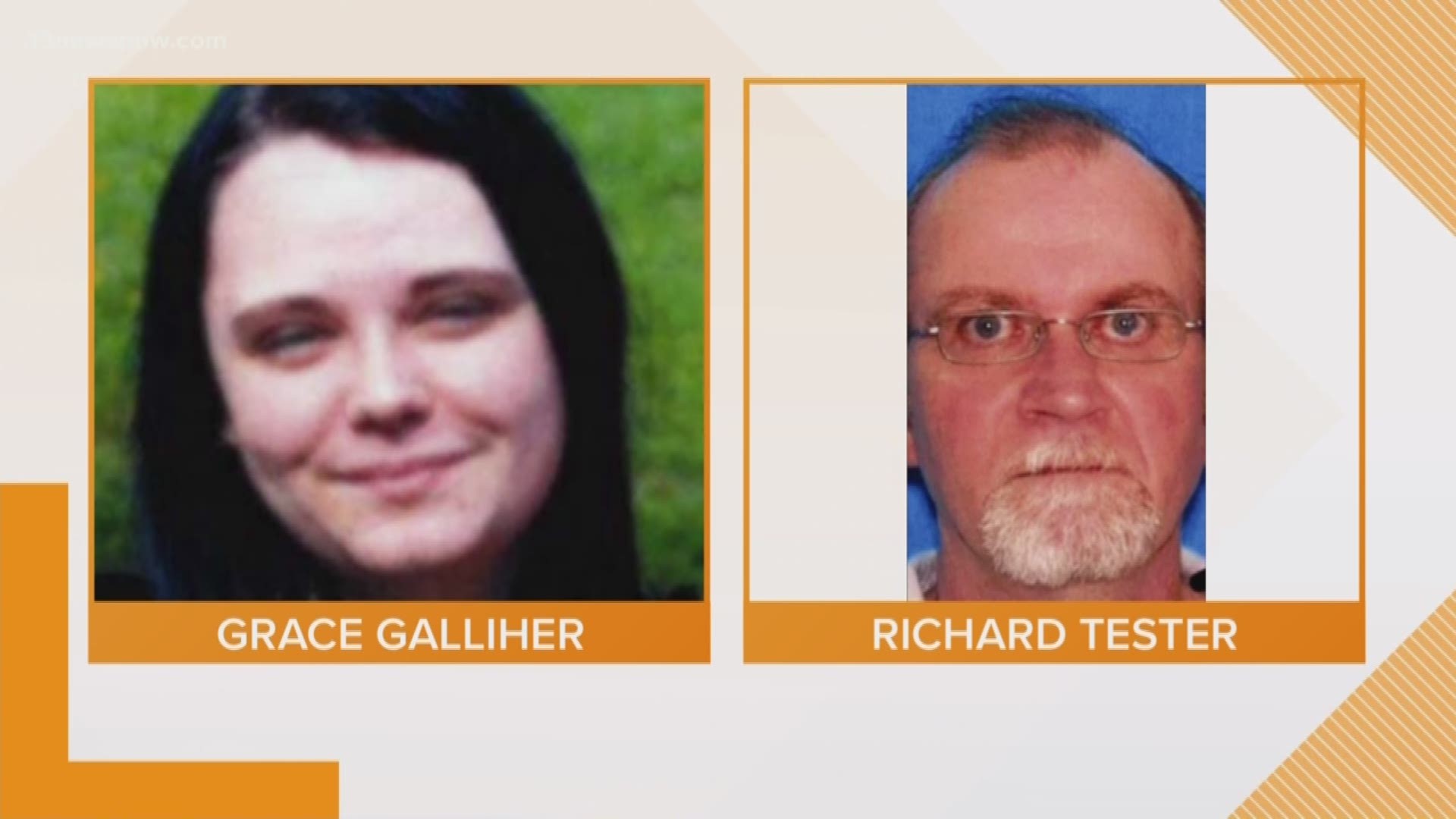 Investigators believed Richard Tester abducted Grace Galliher from Tennessee. Someone saw them at a motel in western Virginia.