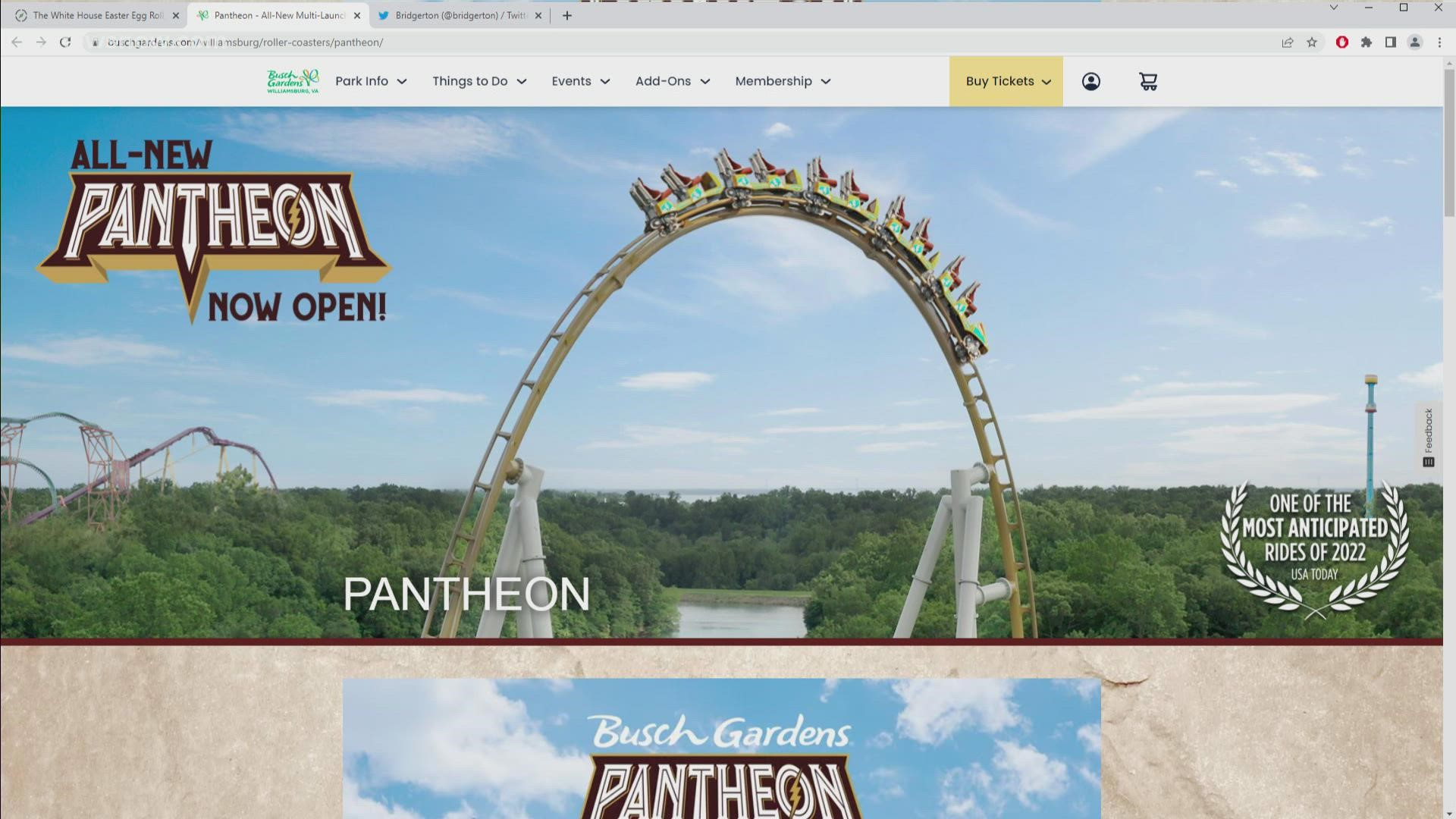 Pantheon, Busch Gardens Williamsburg's newest and most epic roller coaster, is finally open to the public, after a two-year pandemic-driven delay.