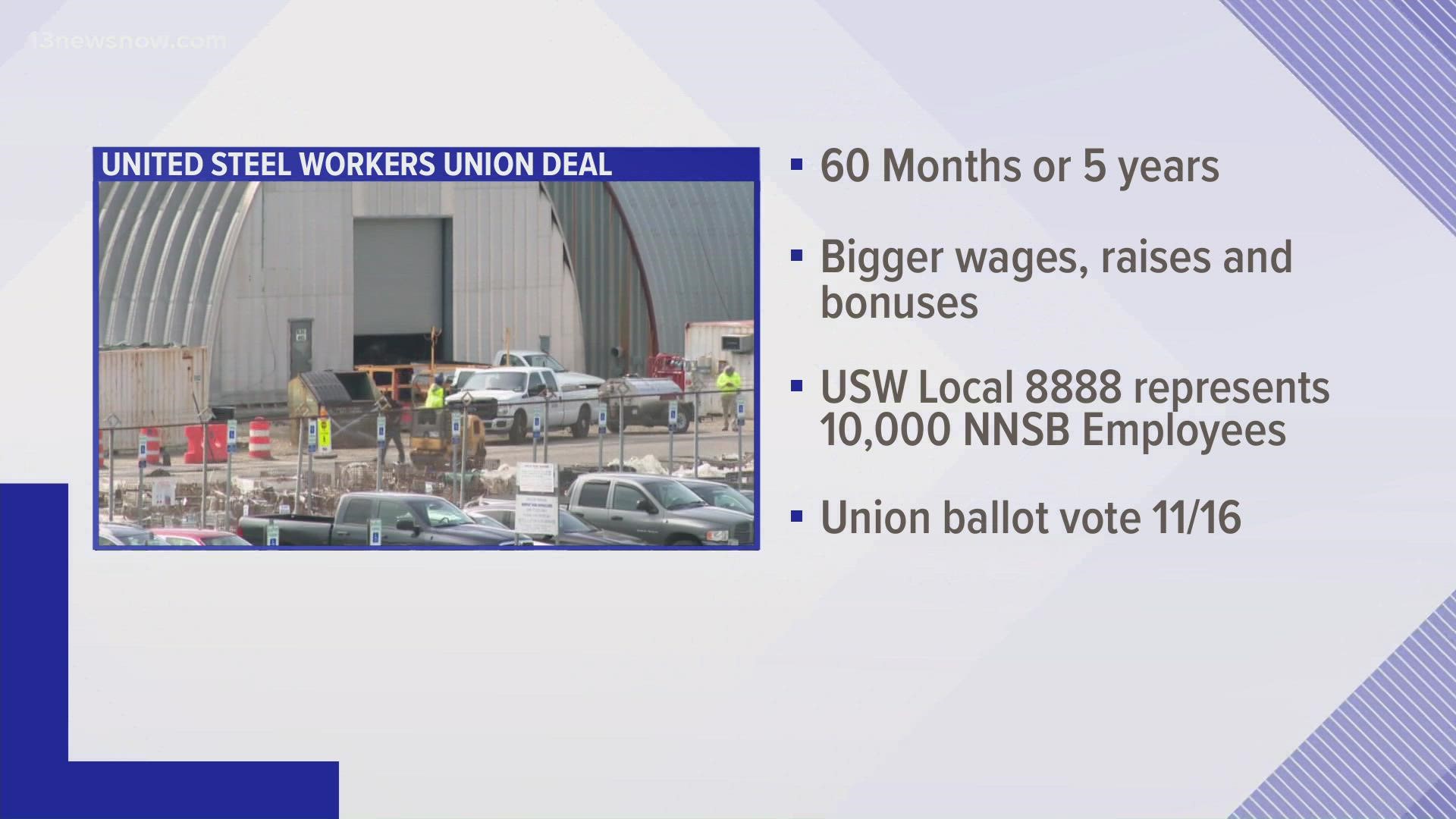 Union members will vote on the 5-year deal on Tuesday.