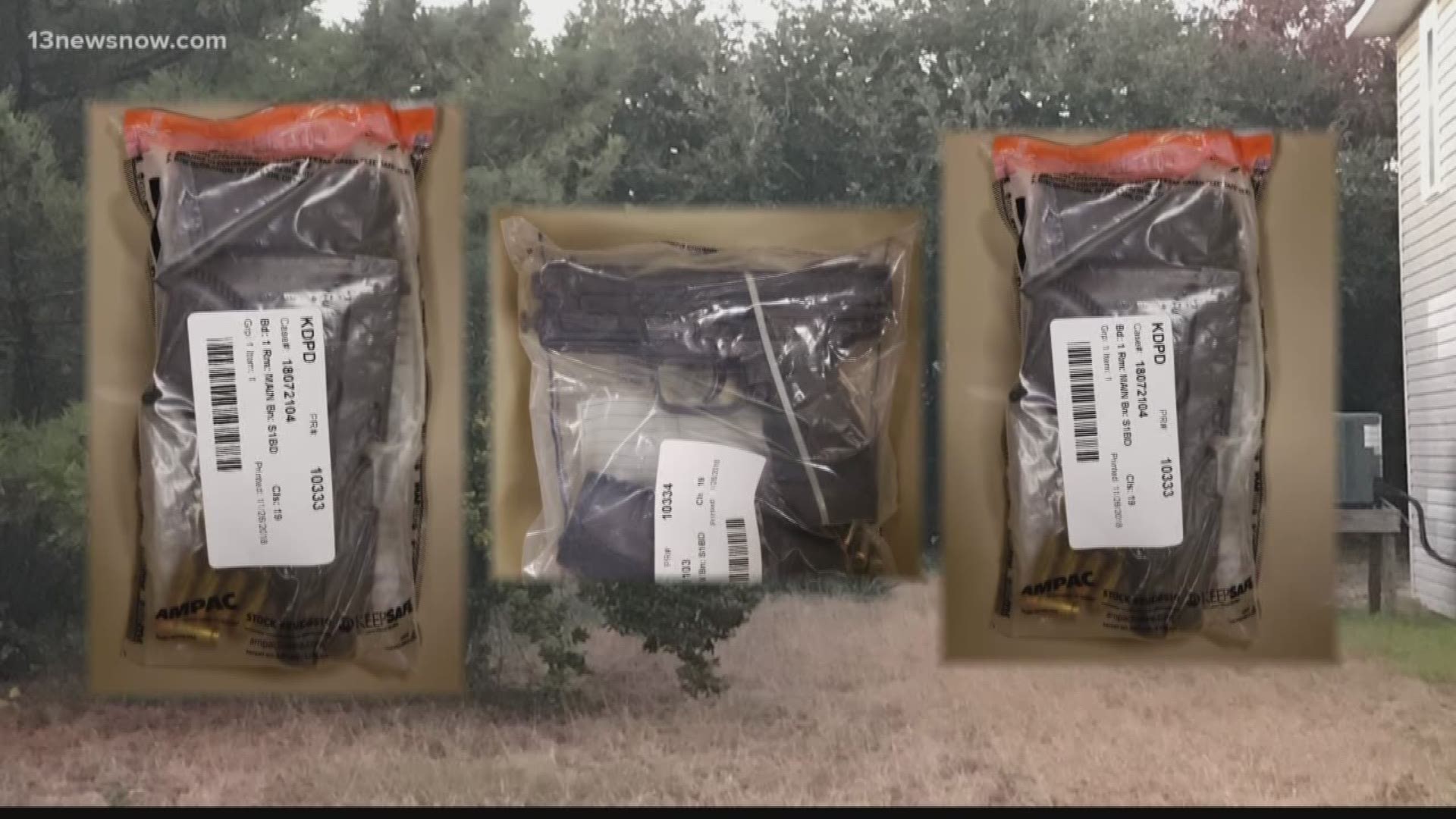 A group of kids in Kill Devil Hills found a backpack with three guns in the woods near Camilla Drive.