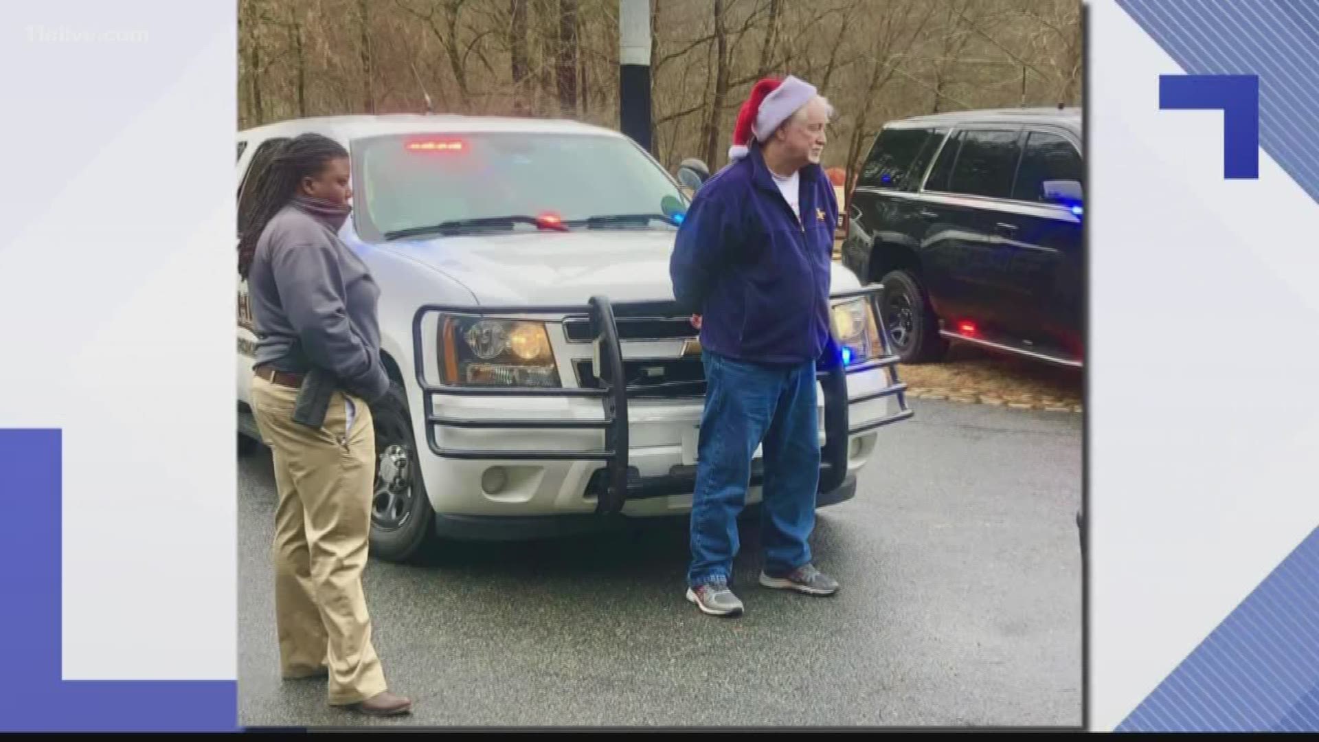 He was wearing a Santa hat when he was taken into custody.