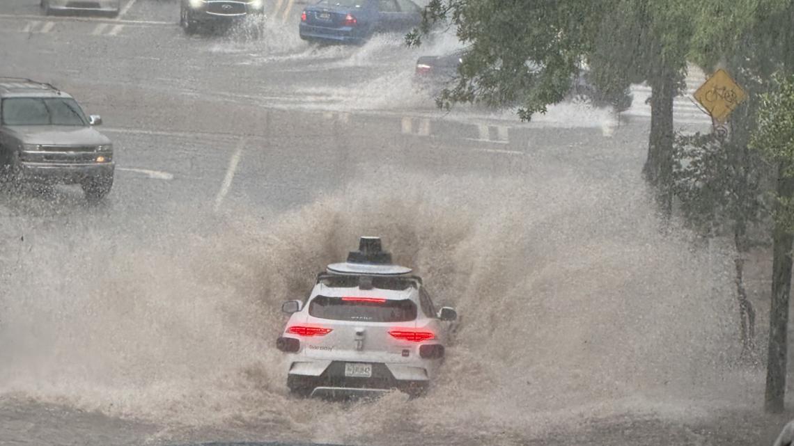 Waymo suspends service in Atlanta after driverless car gets stuck in flood waters